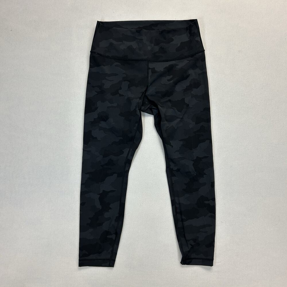 Lululemon Wunder Train High-Rise Tight 25" Womens Size 12 Leggings Gray Camo Gym